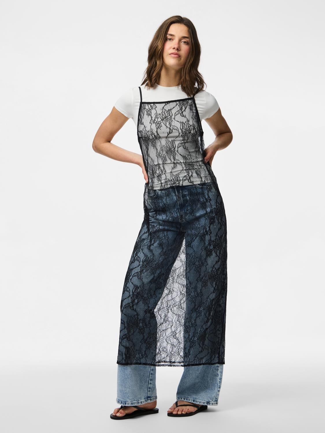 PCFRILLE LONG DRESS - Black